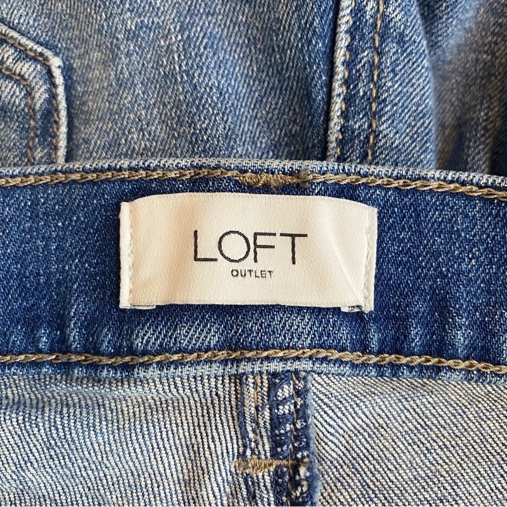 Loft Outlet Button Fly Distressed Boyfriend Jeans - Picture 8 of 10